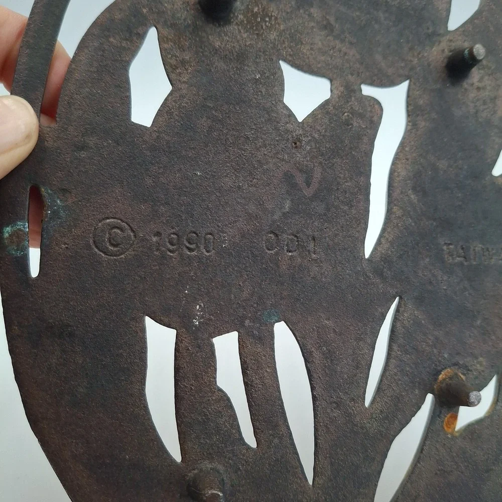 Vintage 1990 ODI Old Dutch Copper Tulip Trivet Cast Iron Flower Hot Plate Taiwan